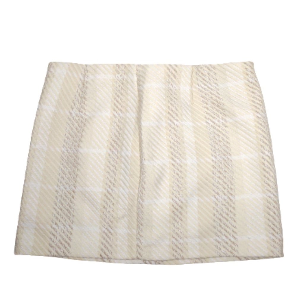H&M Cream Off White Woven Skirt Women's Size XL Mini